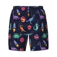 thumbnail image 4 of Lsque Mens Swim Trunks Space Dinosaur Pattern - Bathing Suit Compression Liner - Beach Swim Shorts Swimwear - (S-3XL) - Stretch Quick Dry -Small, 4 of 9