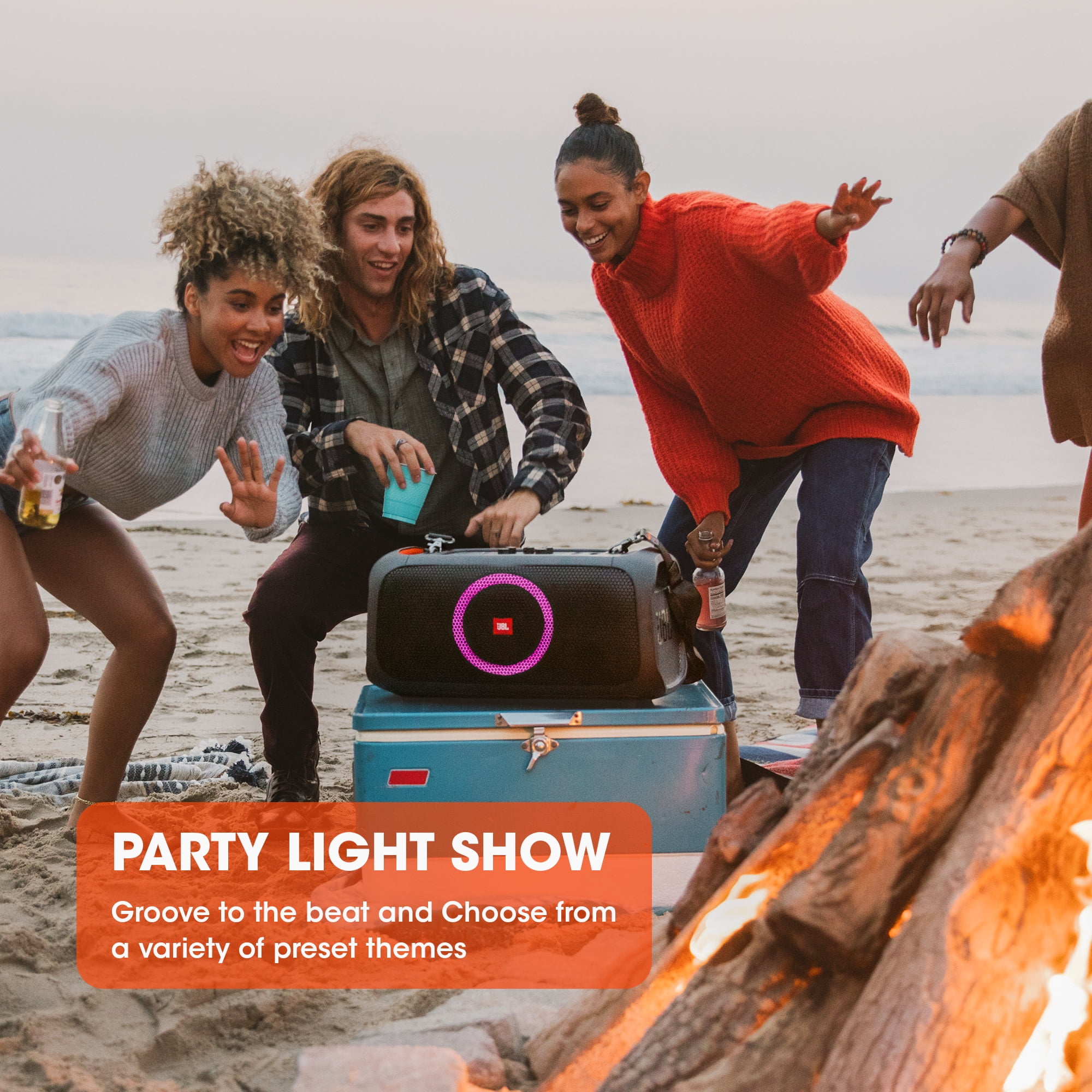 JBL PartyBox OnTheGo Portable Bluetooth Karaoke Speaker with Wireless Mic and Builtin Lights  (图3)