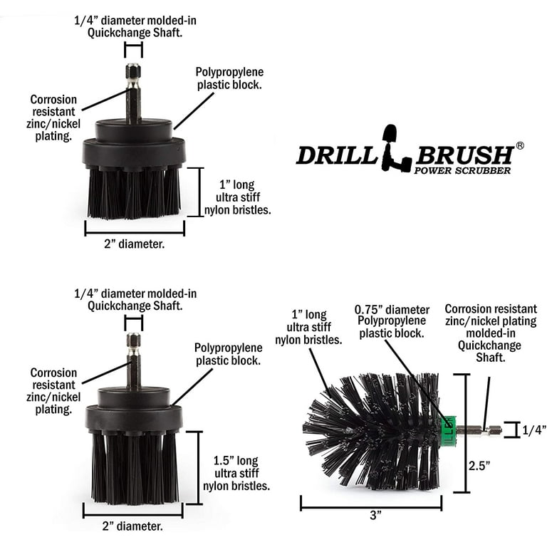 Grill Brush by Drillbrush Cordless Drill Power BBQ brush Safe (no metal or  wire)