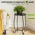 thumbnail image 5 of 1 Pack Indoor Outdoor Side Table, Weather Resistant Black Metal Side Table for Patio Balcony Yard Porch Garden, Plant Stand for Indoor Outdoor Use, 5 of 7