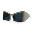 thumbnail image 5 of Womens Oversized Triangular 80s Vibe Thick Temple XL Cat Eye Sunglasses Grey - Black, 5 of 8