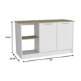 thumbnail image 4 of Sleek and Modern White and Light Oak Kitchen Island, 4 of 4