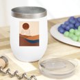 thumbnail image 2 of Aesthetic Minimalism Boho Sun & Rainbow Art Merch Gift, White 12oz Wine Tumbler, 2 of 5