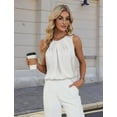 thumbnail image 4 of Women'S Silk Satin Tank Top Summer Business Casual Outfit 2025 Sleeveless Work Dressy Shirt White M, 4 of 7
