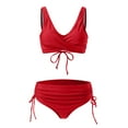 thumbnail image 4 of Gubotare Womens Plus Size Bikini High Waisted Swimsuits Two Piece Bathing Suits Tummy Control Swimwear (Red,3XL), 4 of 6