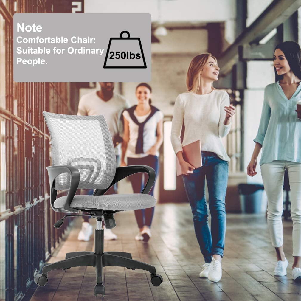 BestOffice Ergonomic Office Chair, Lumbar Support, Adjustable Height with Armrests for Adults(Grey)
