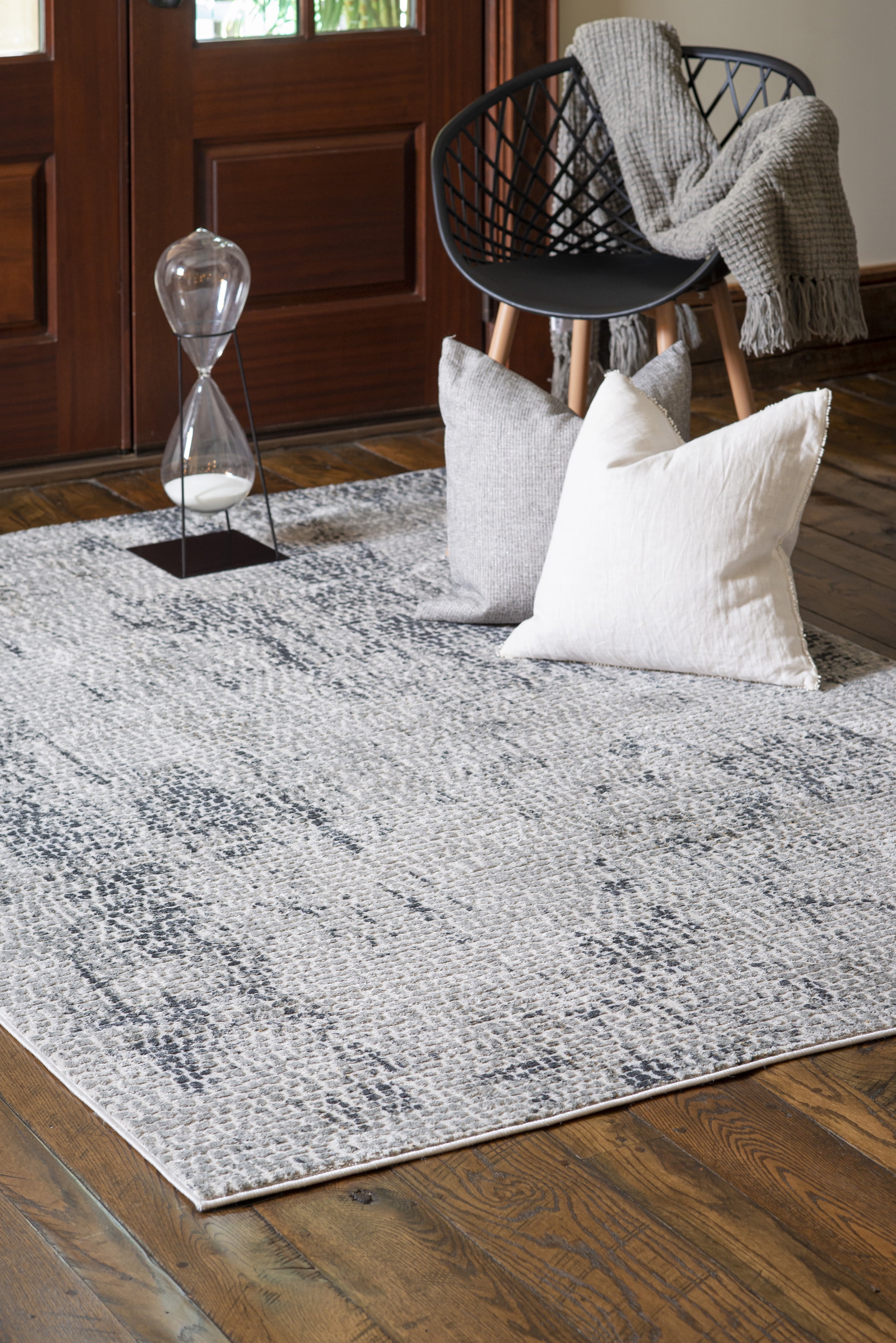 United Weavers Evolution Erebus Transitional Abstract Round Area Rug, Grey, 7'10" x 7'10"