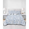 thumbnail image 3 of Blue Spring Floral Queen Size Down Alternative Comforter, Lightweight Comforter Quilt Bedding Set with Pillow Shams Flowers Leaves Pastoral Botanical All Seasons Bed Comforter Duvet Insert 90"x96", 3 of 7