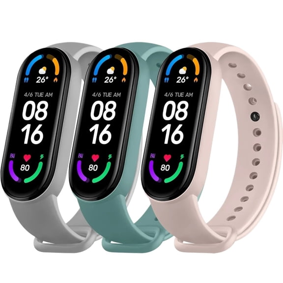 RoseOcean 3pcs Silicone Strap For Xiaomi Mi Band 6 5 For Amazfit Band 5 Bracelet Watch Sport Waterproof For Mi Band 6 5 Strap Wristband