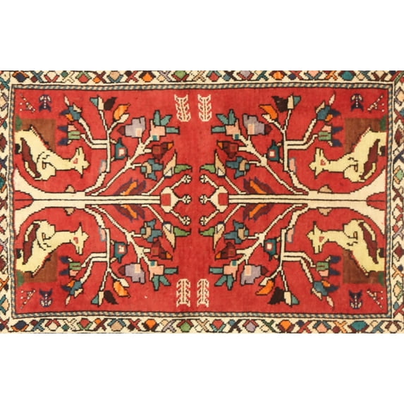Ahgly Company Machine Washable Indoor Rectangle Traditional Red Area Rugs, 7' x 9'