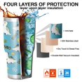 thumbnail image 7 of 30oz Blue Dinosaurs with Coins Dynamic Tumblers Stainless Steel Tumbler with Lid and Straw,Vacuum Insulated Double Wall Travel Tumbler Cups Mug with Cleaning Brush for Coffee,Tea, 7 of 7