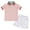 Pink, variant on Huanglei Toddler Boys Short Sleeve Casual Cartoon Prints Tops Holiday Shirts T Shirt Short Pants Suit