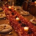 thumbnail image 4 of chaungfeng 1pc 79" Length Thanksgiving Day Decorations, Orange Stripe Tinsel Garland Festive Decorations for Christmas Tree Home Courtyard Decoration, 4 of 7