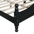 thumbnail image 5 of Queen Size Platform Bed with Headboard, Retro Style Wooden Queen Bed Frame with Slat Support, Queen Size Beds for Kids Teens Adults, No Box Spring Need, Black 1, 5 of 9