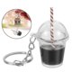 thumbnail image 2 of GOOHOCHY 2 llaveros para mujer, con forma de taza de té con leche, para mochila, llavero colgante para bolso, decoración portátil, llavero para monedero., 2 of 8