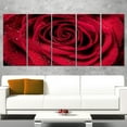 thumbnail image 1 of Design Art Red Rose Petals with Rain Droplets Floral Canvas Art Print, 1 of 3
