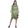 thumbnail image 3 of Moomaya Printed Womens Kimono Robes Short Satin Silk Bridal Robe Loungewear, 3 of 8