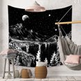 thumbnail image 3 of Tapiz de noche estrellada, tapiz de montaña, tapiz de luna y estrellas, tapiz blanco y negro para dormitorio, sala de estar, 200x150CM, 3 of 5