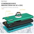 thumbnail image 4 of Case for Xiaomi Redmi 9A, Dual Layer Hard Military Phone Case with 360 Degree Ring Stand Silicone Bumper (Camera Protection) Magnetic Car Holder Protective Phone Cover Protector - Green, 4 of 15