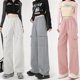 thumbnail image 1 of Pantalones de chándal de estilo otoño e invierno para mujer, de estilo callejero, de moda, con múltiples bolsillos, holgados y atados al tobillo, 1 of 5