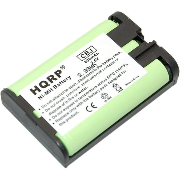 HQRP Phone Battery for Panasonic KX-TGA301, KX-TGA351, KX-TGA600, KX-TGA600B, KX-TGA600M, KX-TGA600S Cordless Telephone