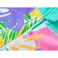 thumbnail image 4 of Serdomi Toddler One Piece Rash Guard Swimsuits Long Sleeve with Zipper Front Tropical Leaves Bathing Suit Size 10, 4 of 7