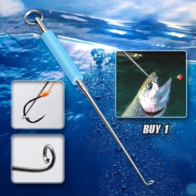 2Pcs en Acier Inoxydable Hameçon Extracteur Disgorgers avec Guidon pour Poissons