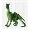 thumbnail image 3 of Ambesonne Animal Shower Curtain, Ugly Standing Dragon, 69"Wx84"L, White Green, 3 of 5