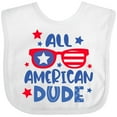 thumbnail image 3 of Inktastic 4th of July All American Dude with Red and Blue Glasses Boys Baby Bib, 3 of 4