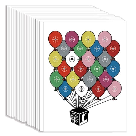 ATFLBOX 100pcs 7 x 9 Inch BB Gun Target Papers for Pellet Trap Shooting Target Holder Suitable for Airguns Rifle Pistol Indoor and Outdoor Shooting (Balloons)