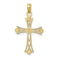thumbnail image 3 of FJC Finejewelers 14k Yellow Gold with with Rhodium Cross Round Accent Tips Charm, 3 of 3