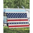 thumbnail image 4 of 4th of July RV Awning Sun Shade Screen 9'X15.3' American Flag Mesh Sunscreen Patriotic Stars Stripes Red White Blue Awning Shade Screen with Zipper UV Blocker Completed Kits for RV Motorhome Camper, 4 of 7