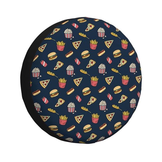 Fotbe Fastfood Funda de Llanta de Repuesto con Estampado, Engrosada, Ajuste Universal para Jeep, Remolque, RV, SUV, Camión-14 inch