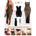 thumbnail image 2 of Sveltors Women's Glitter Bodycon Maxi Dress Tummy Control Full Slip Body Shape Shapewear Dress Adjust Spaghetti Strap, 2 of 7