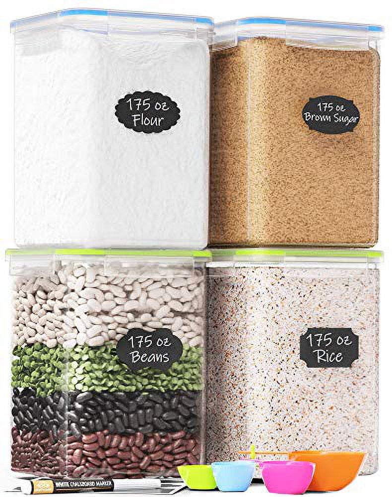 DWËLLZA KITCHEN Large Airtight Food Storage Containers - Clear Plastic Bulk  Food Pantry & Kitchen Storage Containers for Flour, Sugar and Baking