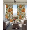thumbnail image 6 of Thanksgiving Blackout Curtains for Bedroom Living Room Darkening Curtains 63 Inches Long Autumn Pumpkin Vintage Fallen Leaves Window Curtain 2 Panels Set Window Treatment Grommet Drapes 42"x63", 6 of 9