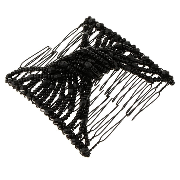 Peines de inserción doble Clips Chic Stretch Hair Head Peines Herramienta de Negro Zulema Peine de doble clip para mujer