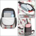 thumbnail image 4 of Pioneer Flower Floral Print Pattern 17" School Backpacks for Teens,Waterproof Oxford Fabric,S-Shape Padded Straps for School,Travel,Hiking,Camping, 4 of 6