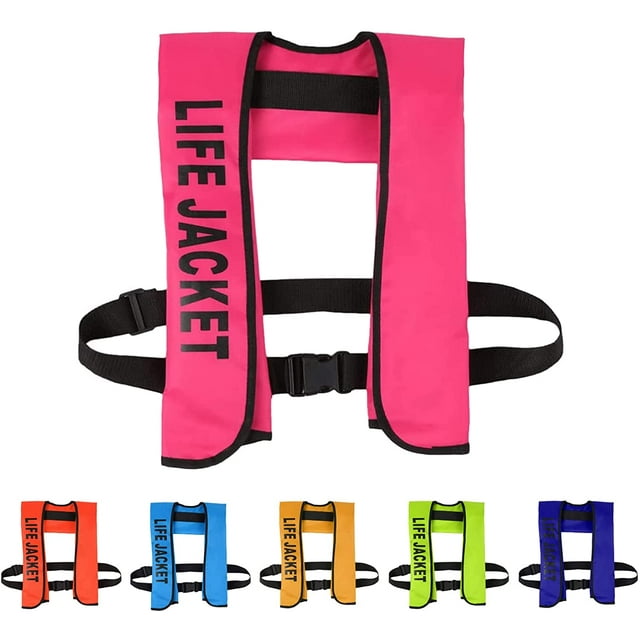 Life Jacket, Automatic Inflatable Life Jacket Vest, Adult Life Vest Water Sports Fishing Kayak Boating Jacket Life Jacket, Automatic and Manual Fast Inflation in 3-5 Seconds, CE Approved