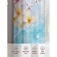thumbnail image 3 of Summer Coastal Sheer Curtains for Living Room Bedroom Ocean Beach Starfish Botanical Flowers Sheer Curtains 45 Inch Long 2 Panels Set Light Filtering Curtain Window Treatments Drapes for Dining Room, 3 of 6