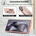thumbnail image 5 of for Samsung Galaxy S25 Ultra Case with Card Holder Crossbody Lanyard Strap Leather Wallet Case with Magnetic Clasp Kickstand Heavy Duty Protective Back Flip Phone Cover for Women,Rosegold, 5 of 8