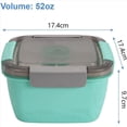 thumbnail image 4 of 2X Lunch Container to Go, 1500Ml Salad Bowls with 3 Compartments, for Toppings, 4 of 8