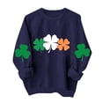 thumbnail image 1 of Tauxra Chandail de la Saint-Patrick pour Femmes à Manches Longues, Col Rond, Coupe Ample, Blouse Tunique Décontractée, 1 of 6