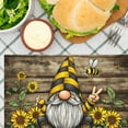 thumbnail image 3 of AMHNF Cute Gnome with Sunflowers and Bee Linen Table Mats Set of 4 12x18 inch for Home Kitchen Table Decor, 3 of 5