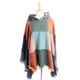 thumbnail image 5 of Capa con capucha a cuadros para mujer, poncho, capa con capucha, chal con borlas, 5 of 6