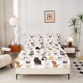 thumbnail image 3 of Erosebridal Dog Fitted Sheet I Love Dogs Bedding Sets Pug Corgi Shiba Puppy Sheet Set Kawaii Animals Cartoon Top Flat Sheet Deep Pocket with 2 Pillow Cases Bedroom Decor Full Size, 3 of 6