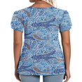 thumbnail image 3 of CHOK T-Shirts pour Femmes Manches Courtes Col en V Blouse Unie (Marron G), 3 of 4