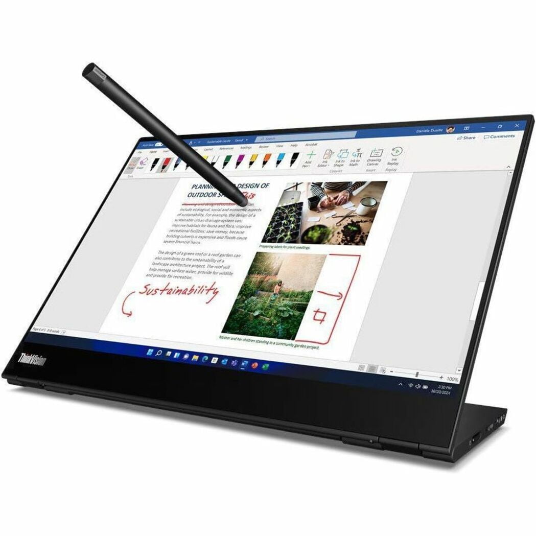 Lenovo ThinkVision M14t 14 Class LED Touchscreen Monitor - 16:10