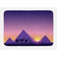 thumbnail image 1 of Dune Bath Mat, Scenery of a Camel Caravan and Pyramids, Plush Bathroom Decor Mat with Non Slip Backing, 29.5" X 17.5", Violet Blue Pale Peach, by Ambesonne, 1 of 2
