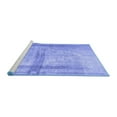 thumbnail image 2 of Ahgly Company Machine Washable Indoor Square Abstract Blue Contemporary Area Rugs, 4' Square, 2 of 4